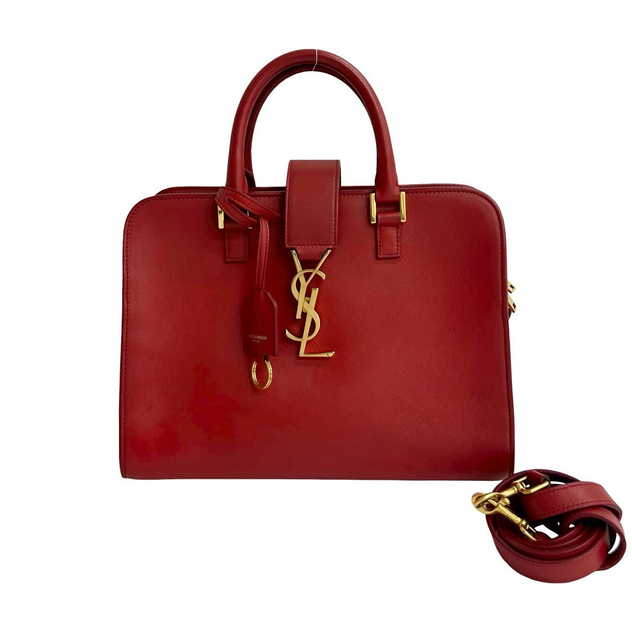 YSL Saint Laurent Paris Cabas 2Way Handbag Leather Baby Travel Bag