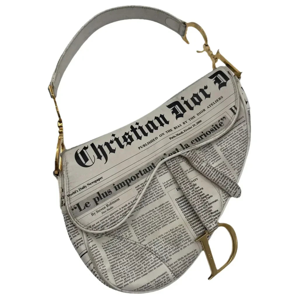 Dior By John Galliano Newspaper Saddle Bag Shoulder Bag