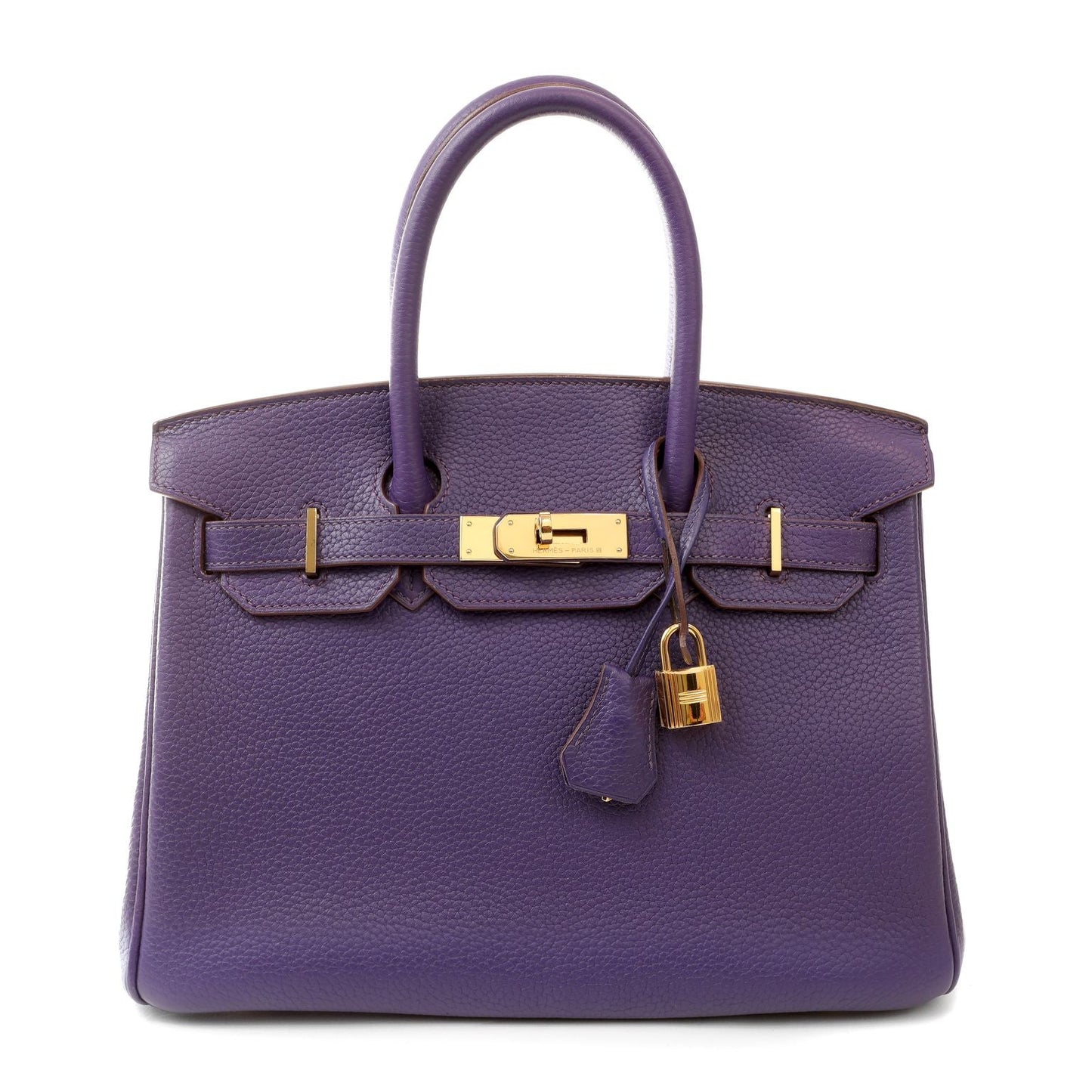 Hermes Iris Clemence Birkin W Hardware Handbag Gold Travel Bag
