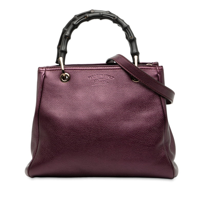 Gucci Bamboo Shopper 2Way Bag Leather Travel Bag Bag 1