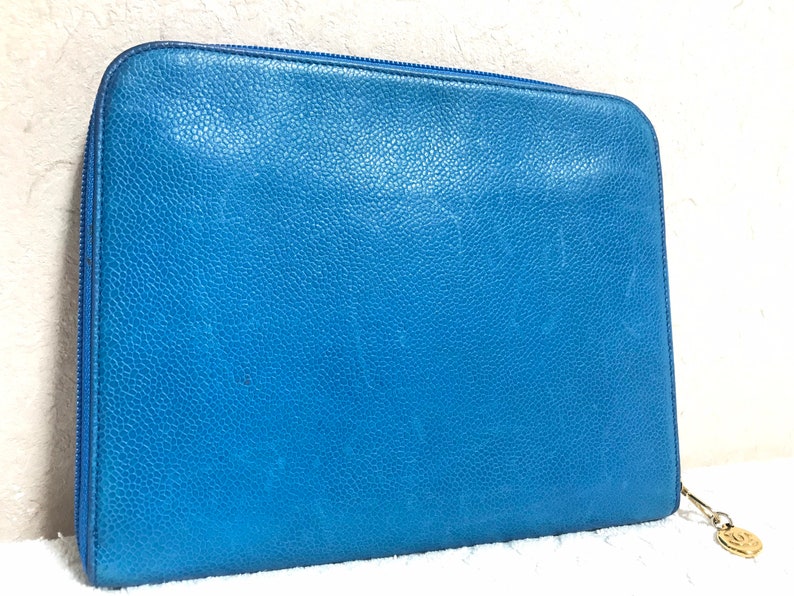 Chanel   blue caviar clutch Bag, iPhone case, large wallet, cosmetic case pouch, mini Bag