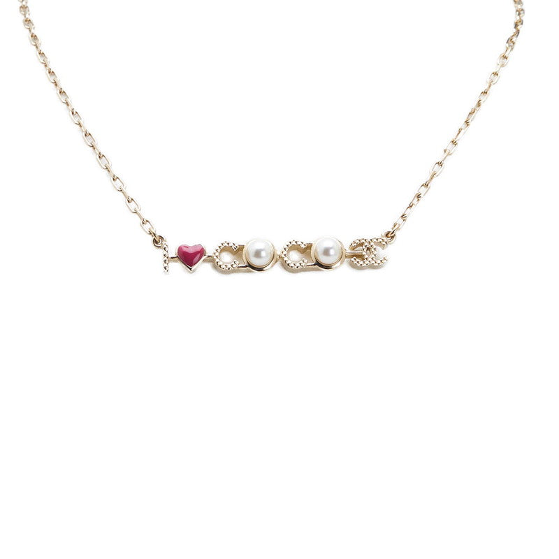 Chanel I LOVE COCO Heart Motif Pearl Necklace