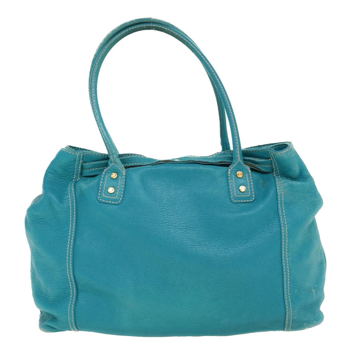 Luxury Shoulder Bag Light Im Leather Blue
