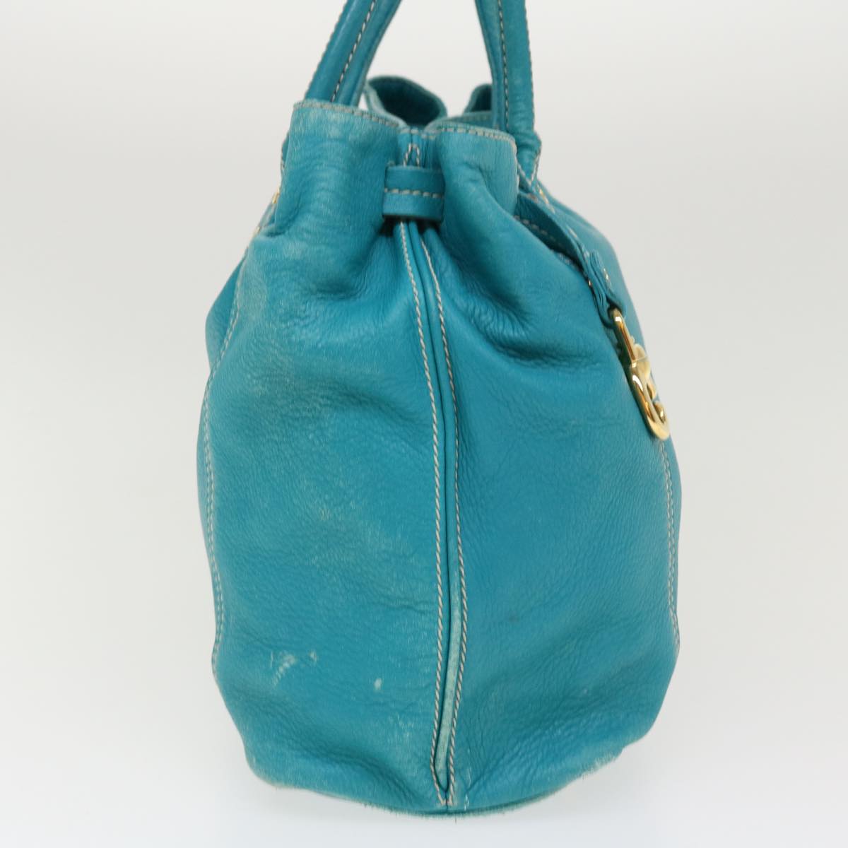 Luxury Shoulder Bag Light Im Leather Blue