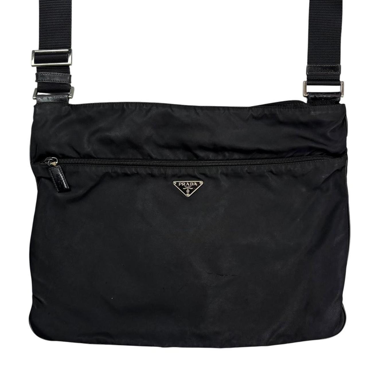 Prada Crossbody Bag triangle crossbody side bag Black Large Logo