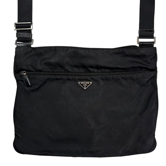 Prada Crossbody Bag triangle crossbody side bag Black Large Logo