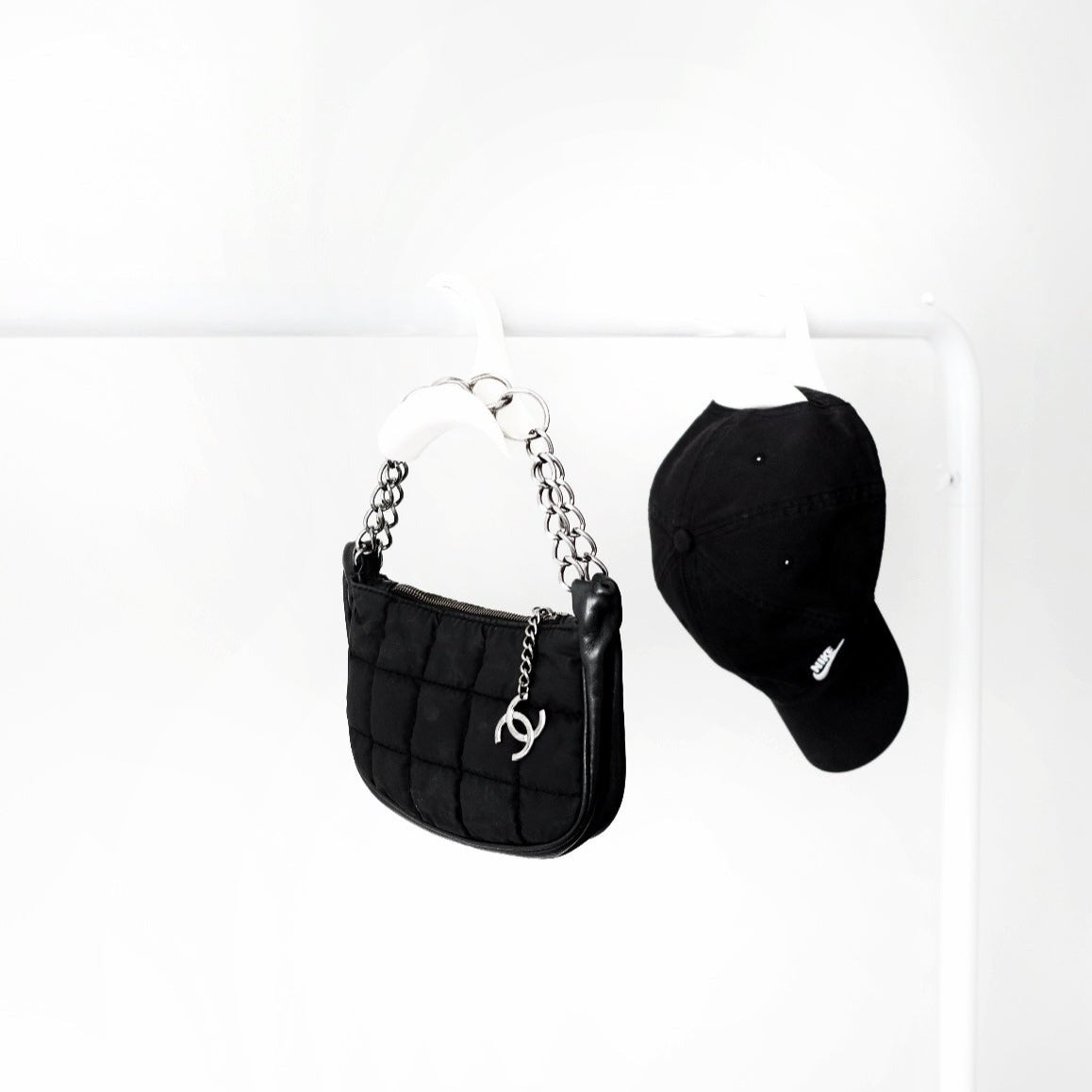 Chanel black chocolate bar nylon pochette