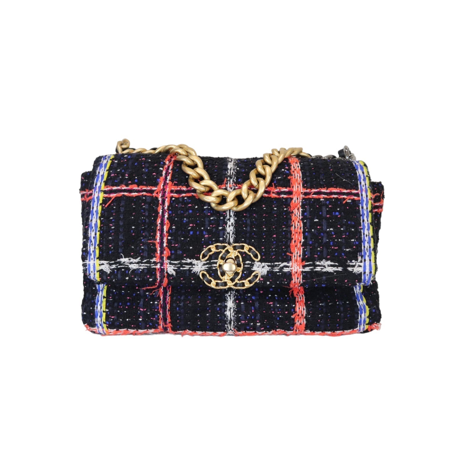 Chanel 19 Tweed MHW Handbag Leather Small Crossbody Bag