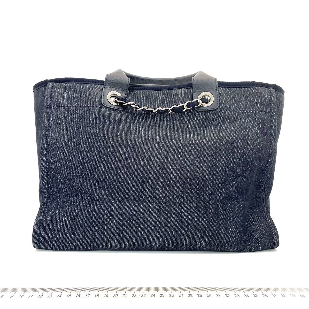 Chanel Deauville Denim Print Orange Tote Bag