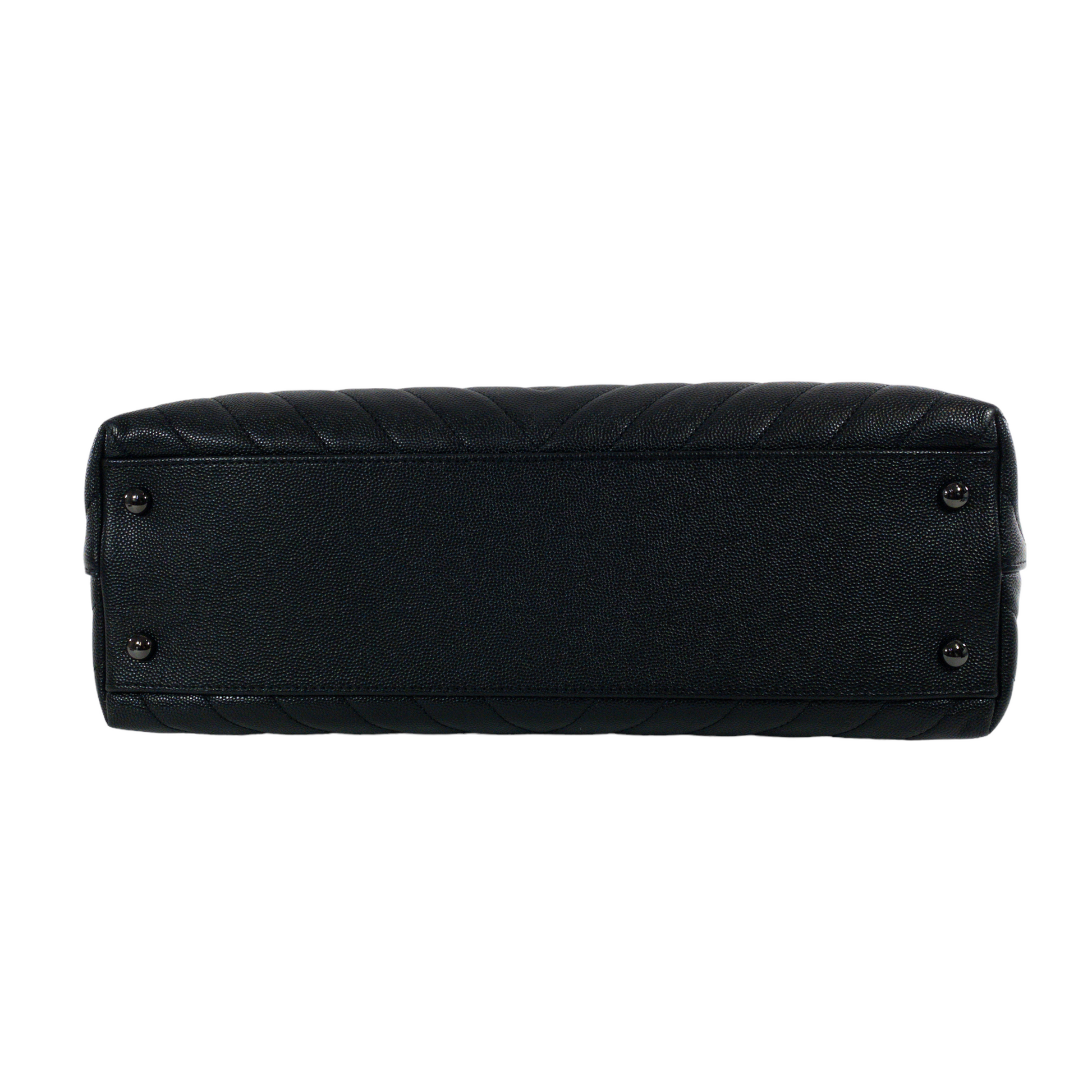 Chanel Metallic Black Large Coco Handle
