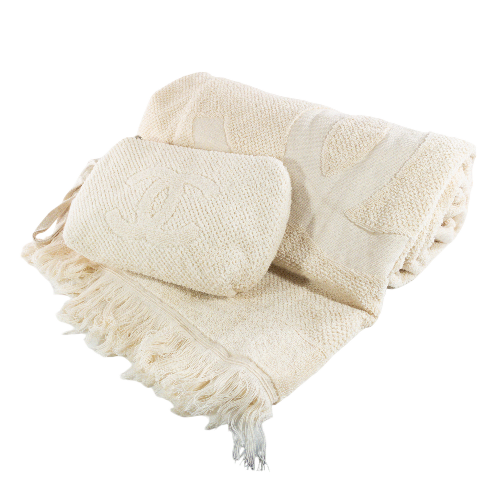 Chanel Cotton Terry Cloth  Beach Duffel w Towel