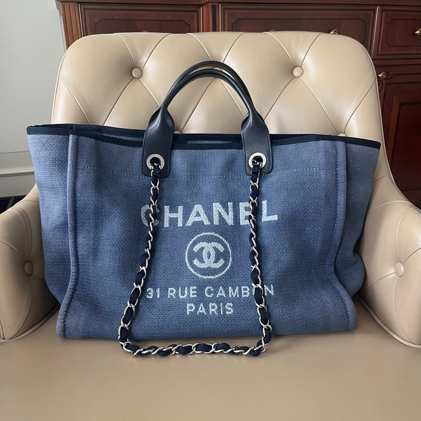 Chanel Deauville Denim Tote Bag