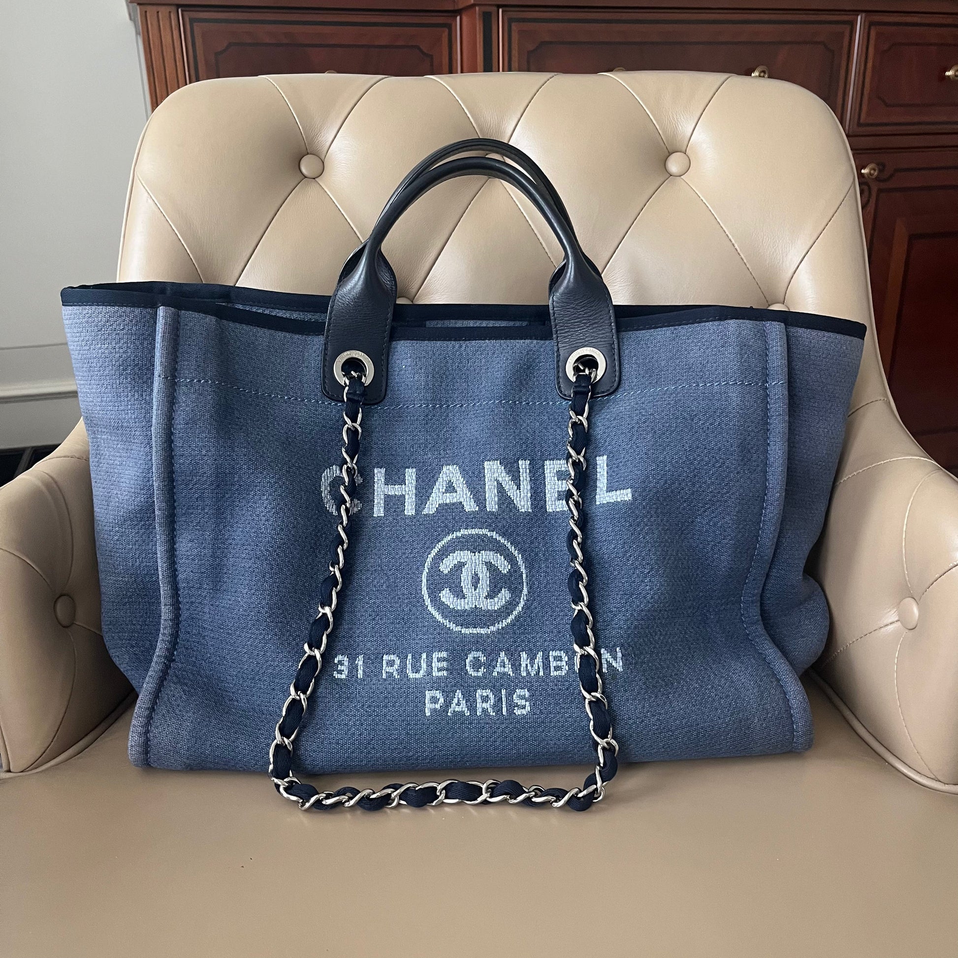 Chanel Deauville Denim Tote Bag