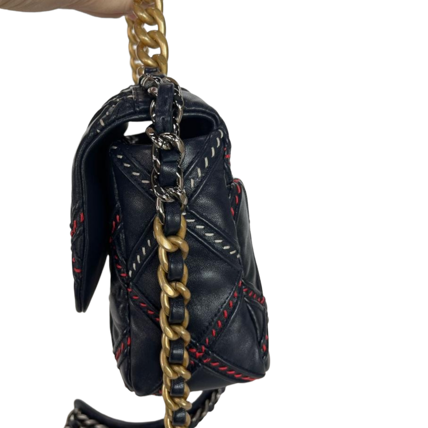 Chanel 19 Flap Bag MHW Leather Quilted Crossbody Bag