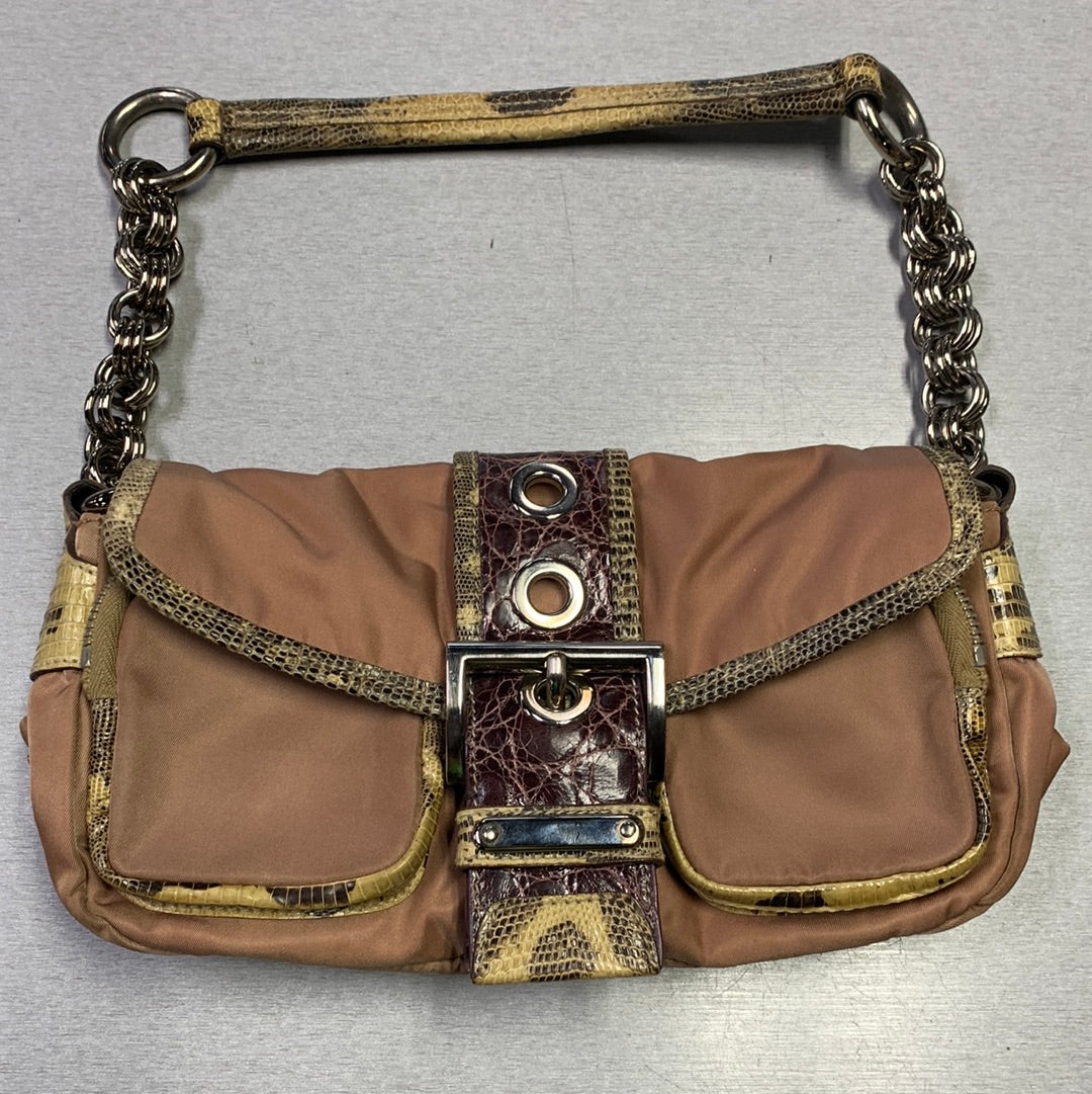 Prada Patch Shoulder Bag Python