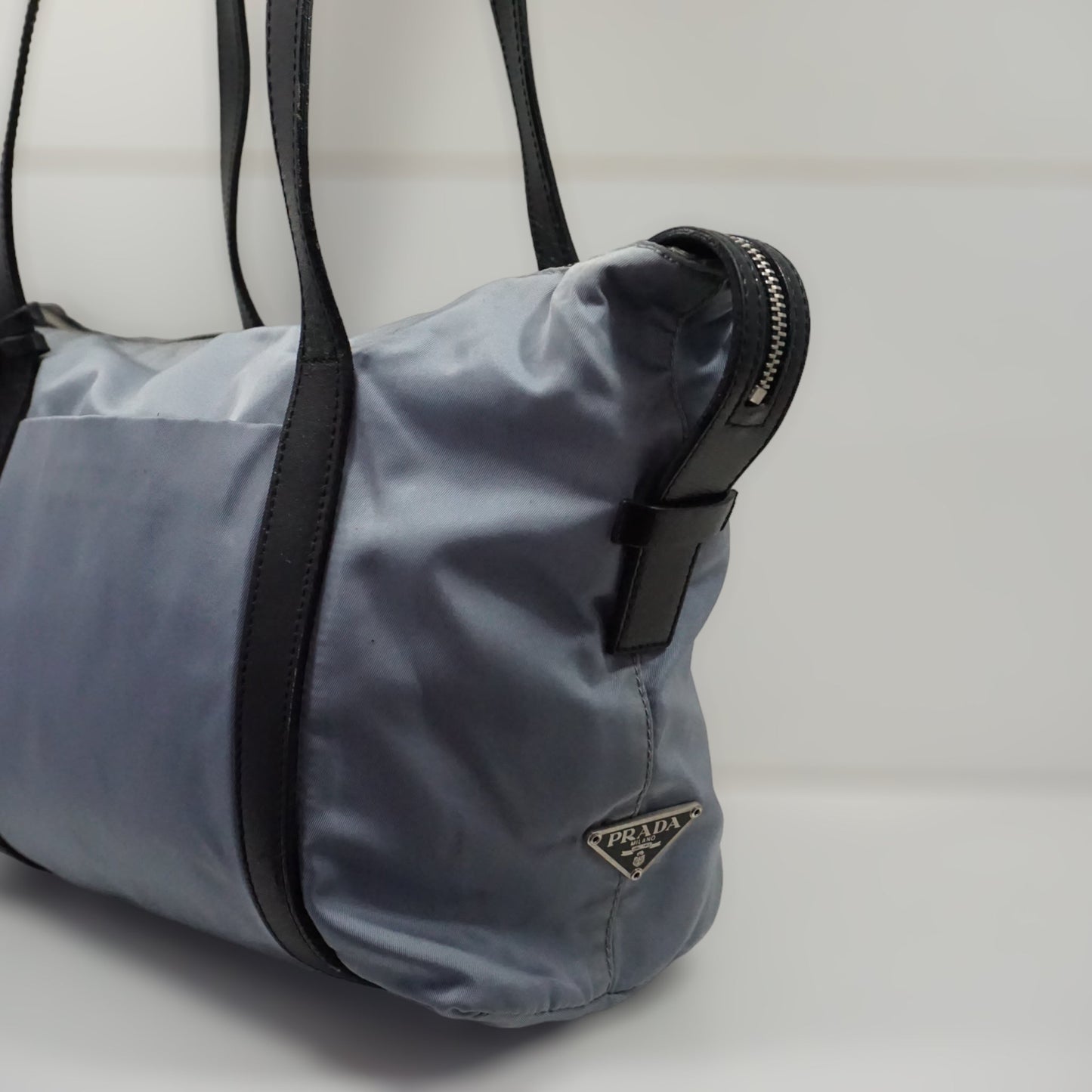 Prada Babyblå Luxury Handbag Travel Bag