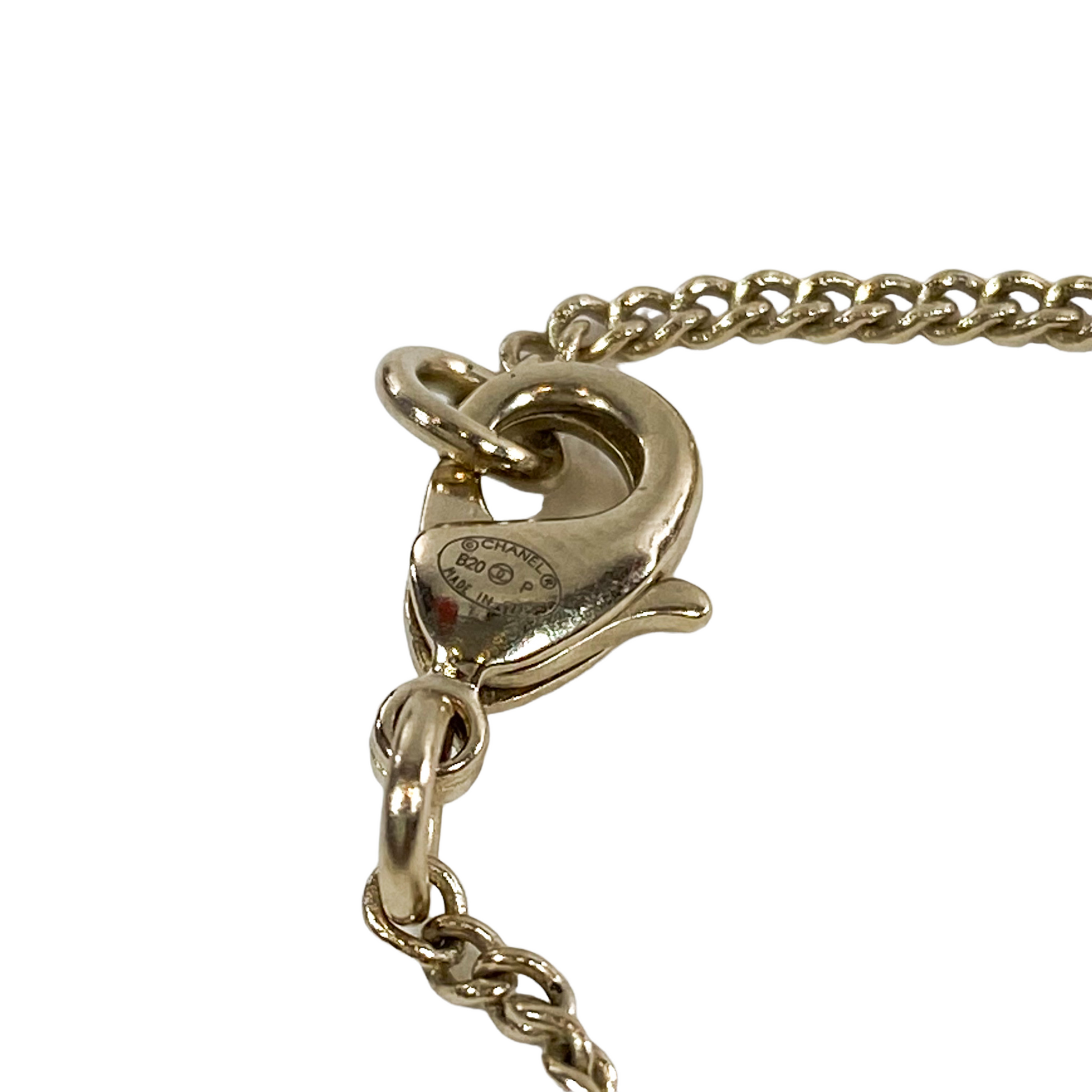 Chanel Paris Gold CC Necklace with Stones