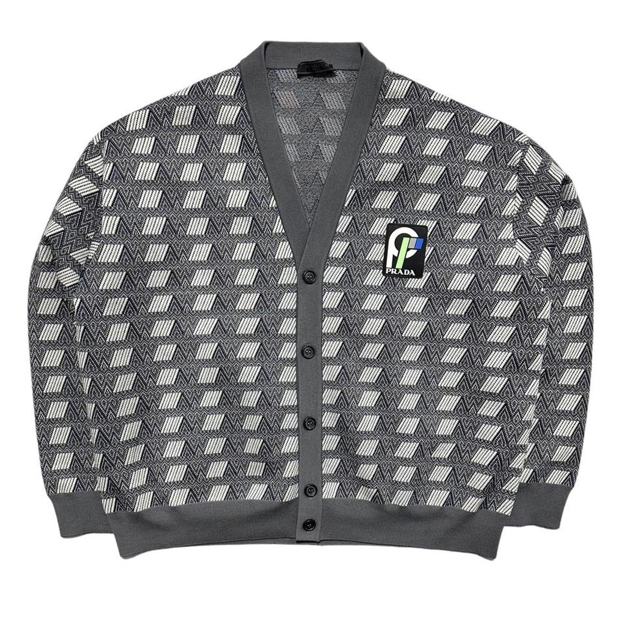 Prada Handbag Jacquard Rubber Cardigan Small Logo