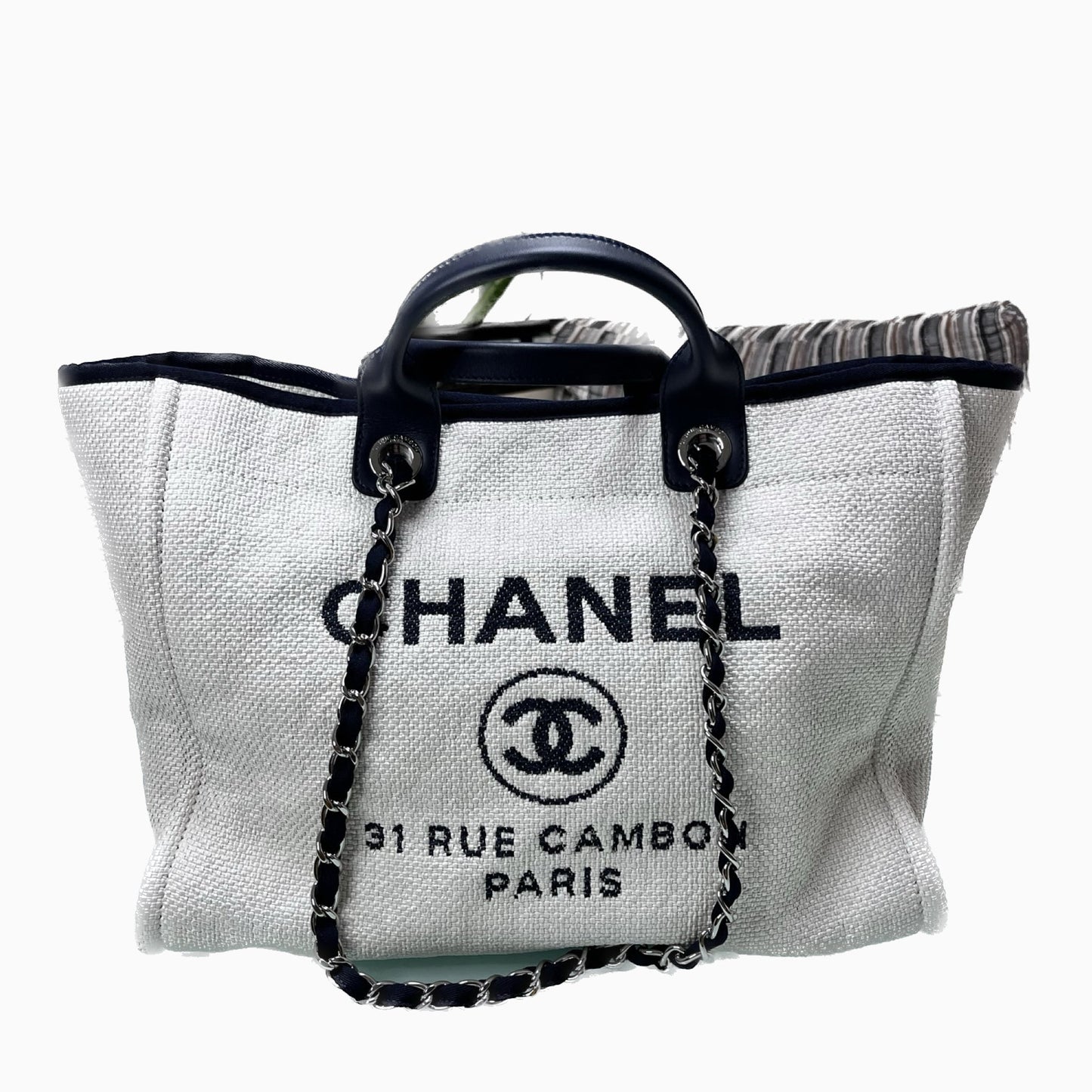 Chanel Deauville White Tote Bag White 1