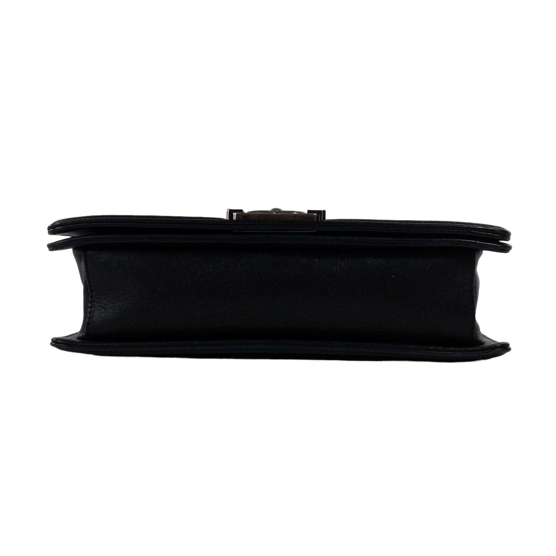 Chanel Black Arabesque Embossed Medium Boy Bag RHW