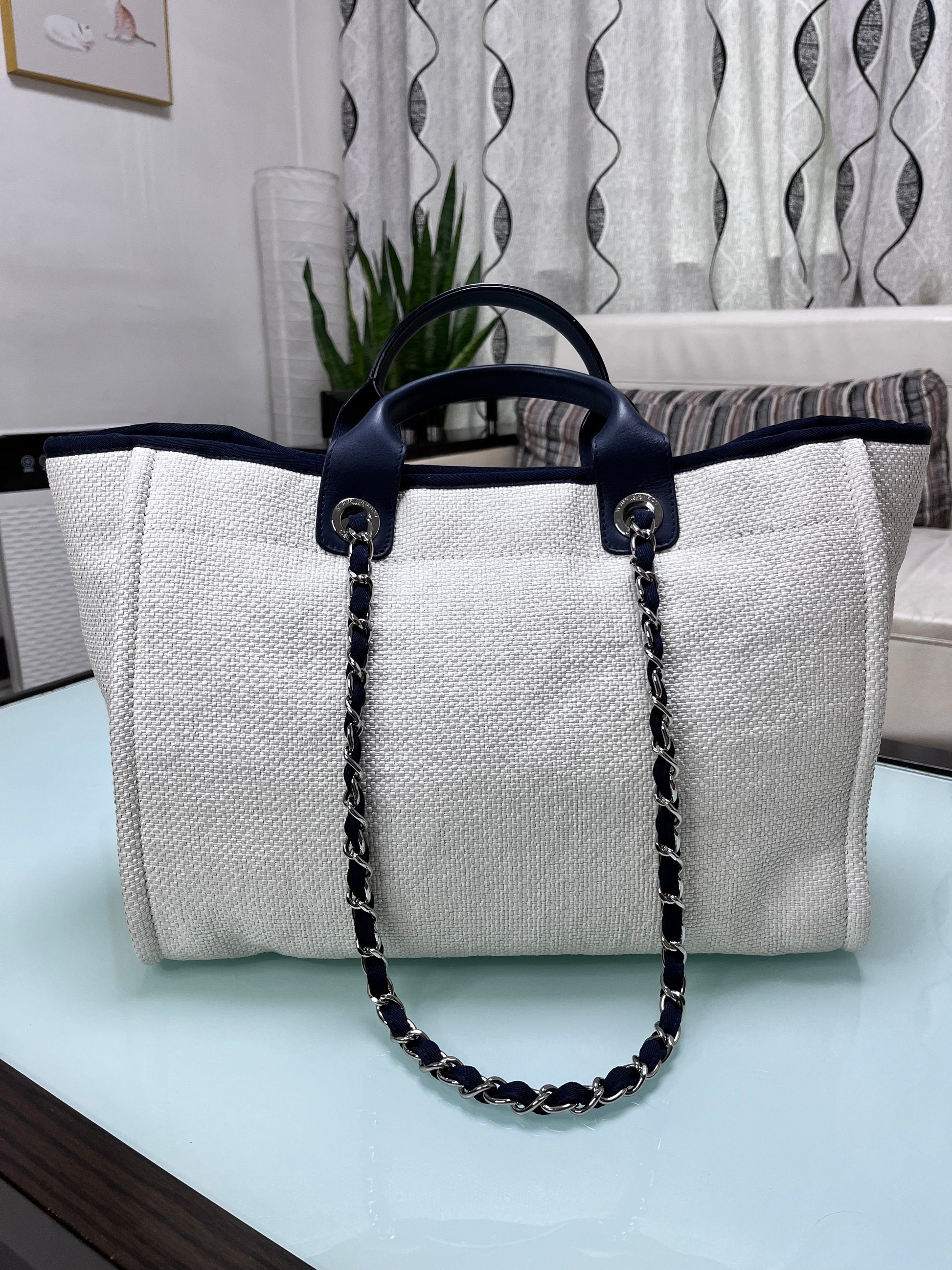 Chanel Deauville White Tote Bag White 1