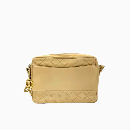 Chanel Camera chains Gold Beige Crossbody Bag