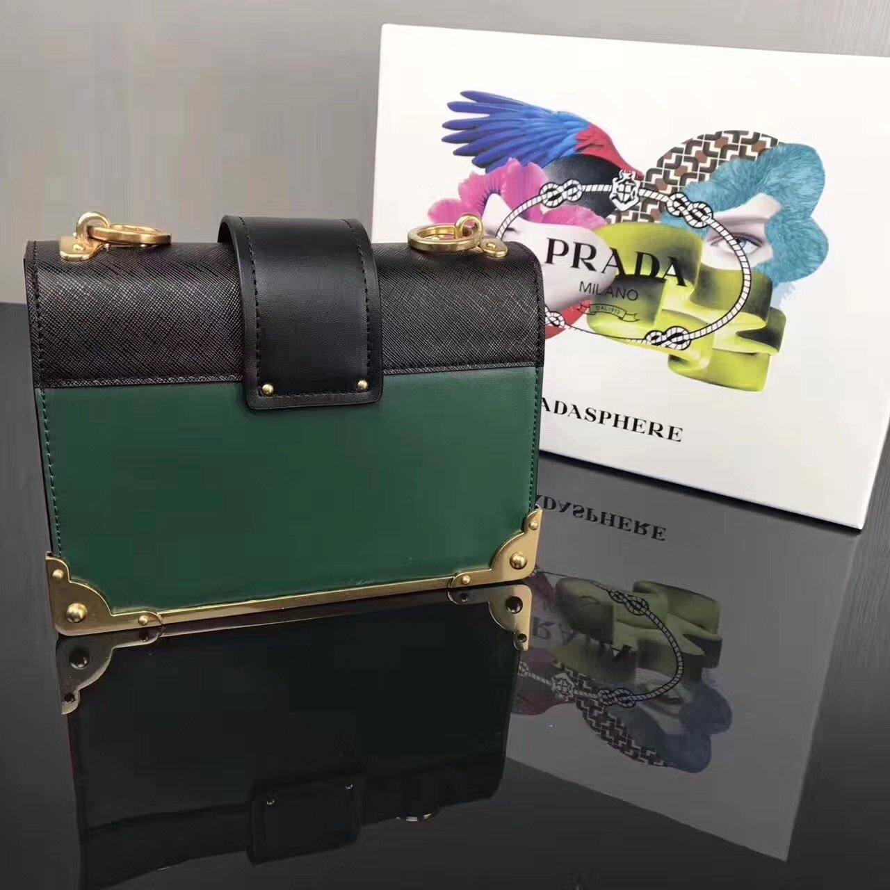 Prada Cahier Bag Leather Travel Bag