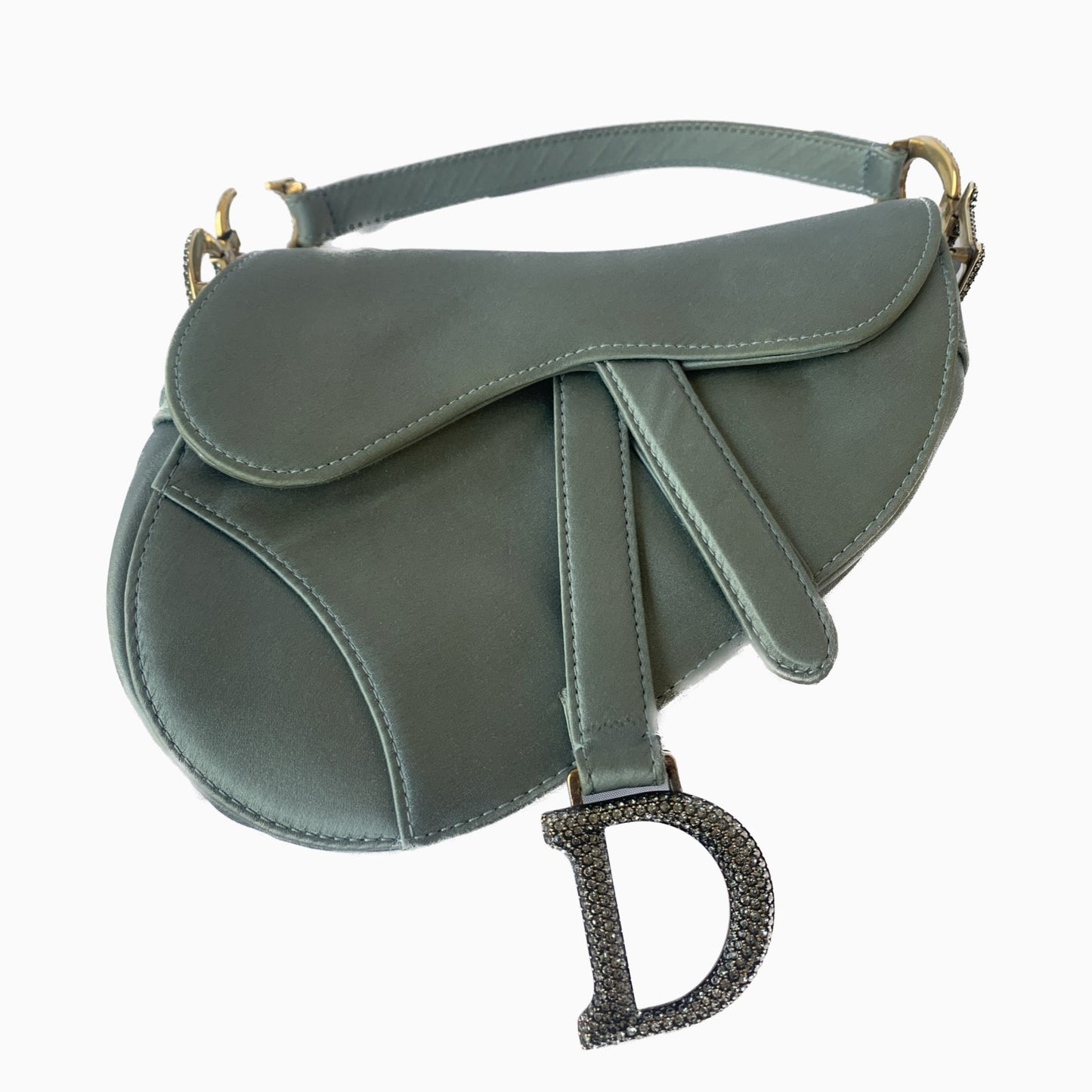 Dior Saddle Silk Grey With Crystals Handbag Mini Travel Bag