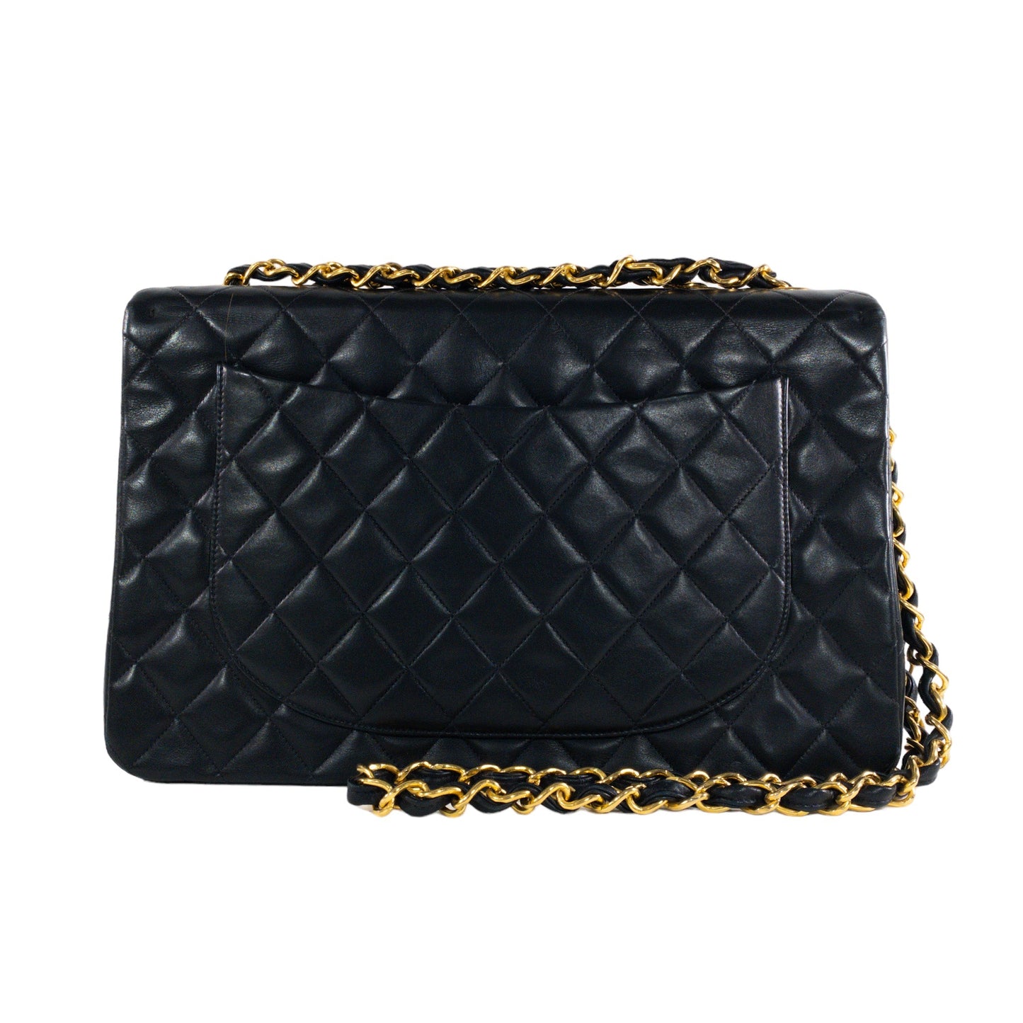 Chanel   Black Lambskin Maxi Single Flap Classic