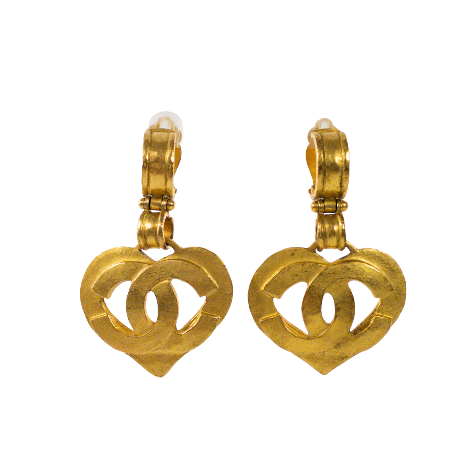 Chanel Vtg Heart Clip Ons