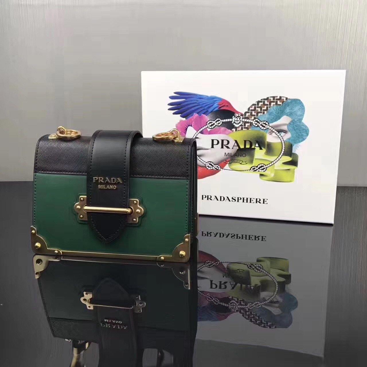 Prada Cahier Bag Leather Travel Bag