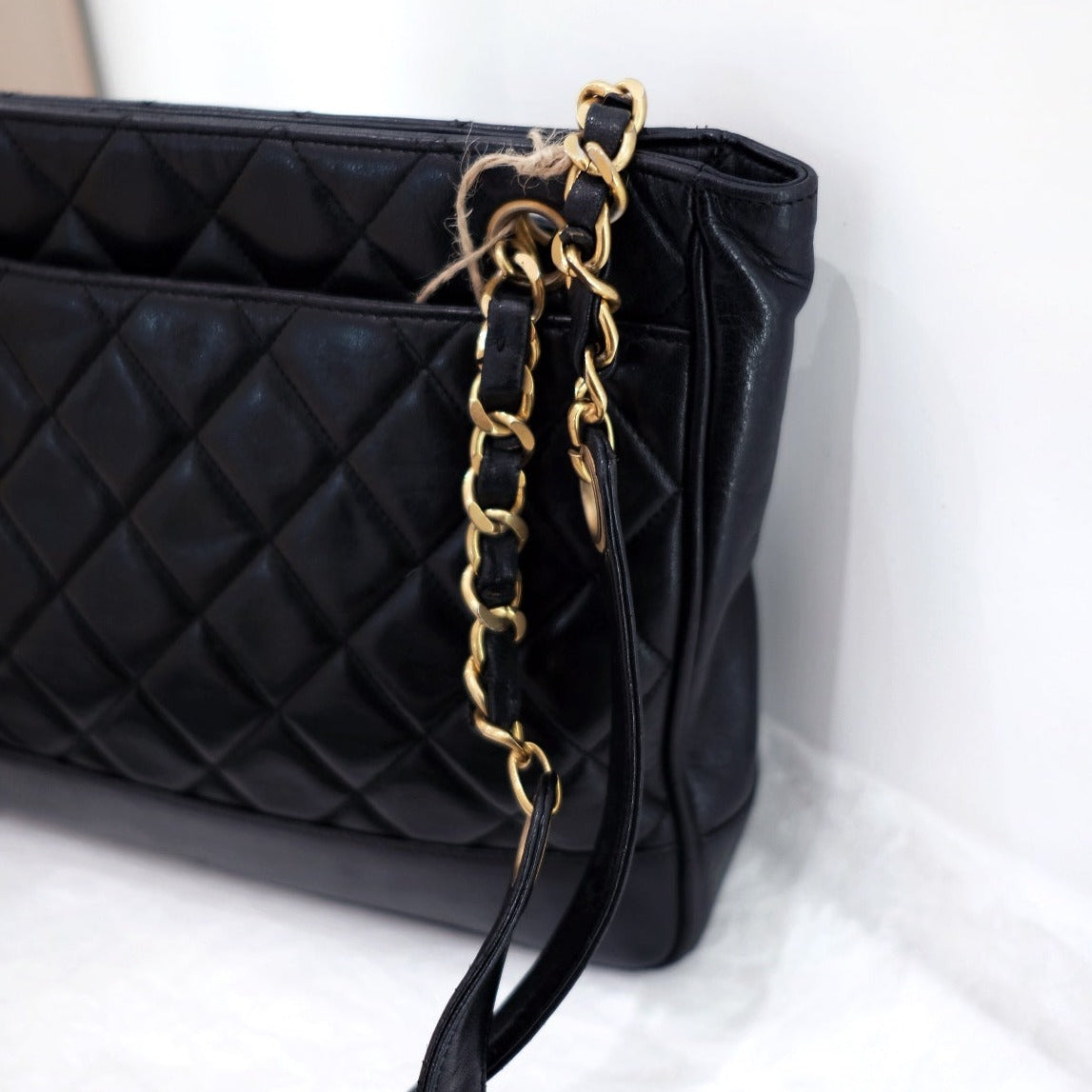Chanel   lambskin tote bag