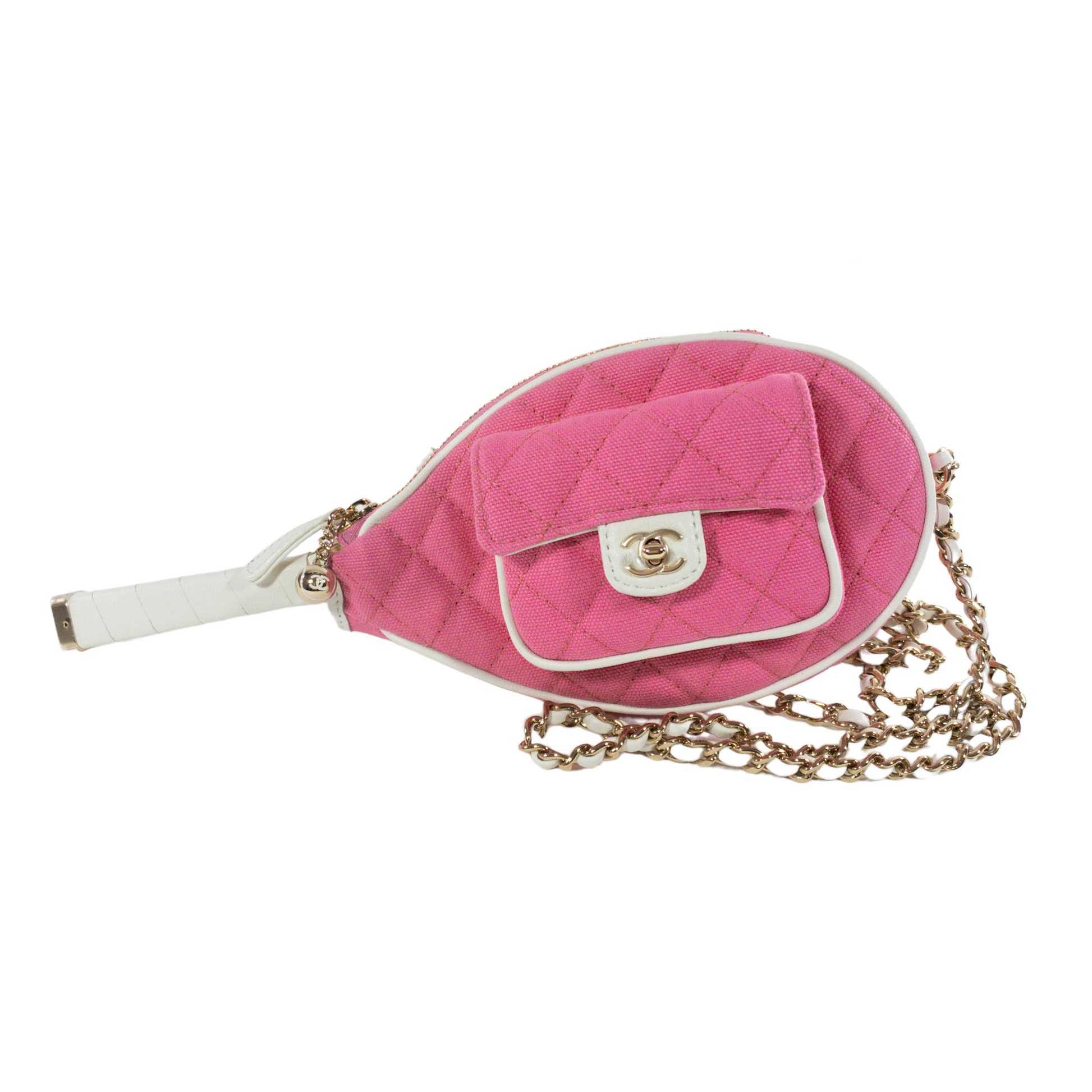 Chanel 23C Pink Quilted Tennis Racket   *Collector's Piece*