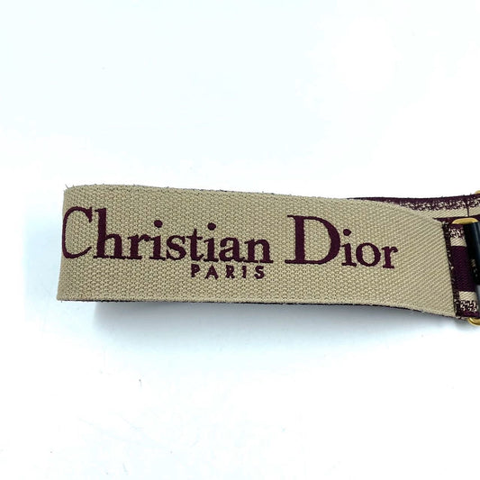 Dior Saddle Strap Maroon With Handbag Canvas Logo Travel Bag