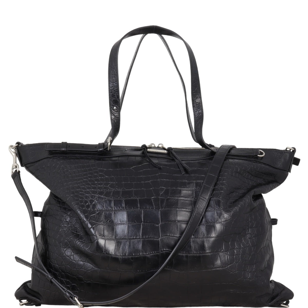 YSL Saint Laurent Saint Laurent Military Id Tote Croc Embossed Large Tote Bag