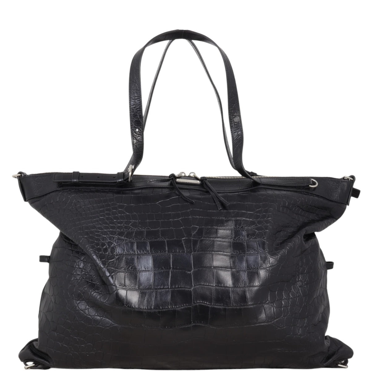 YSL Saint Laurent Saint Laurent Military Id Tote Croc Embossed Large Tote Bag