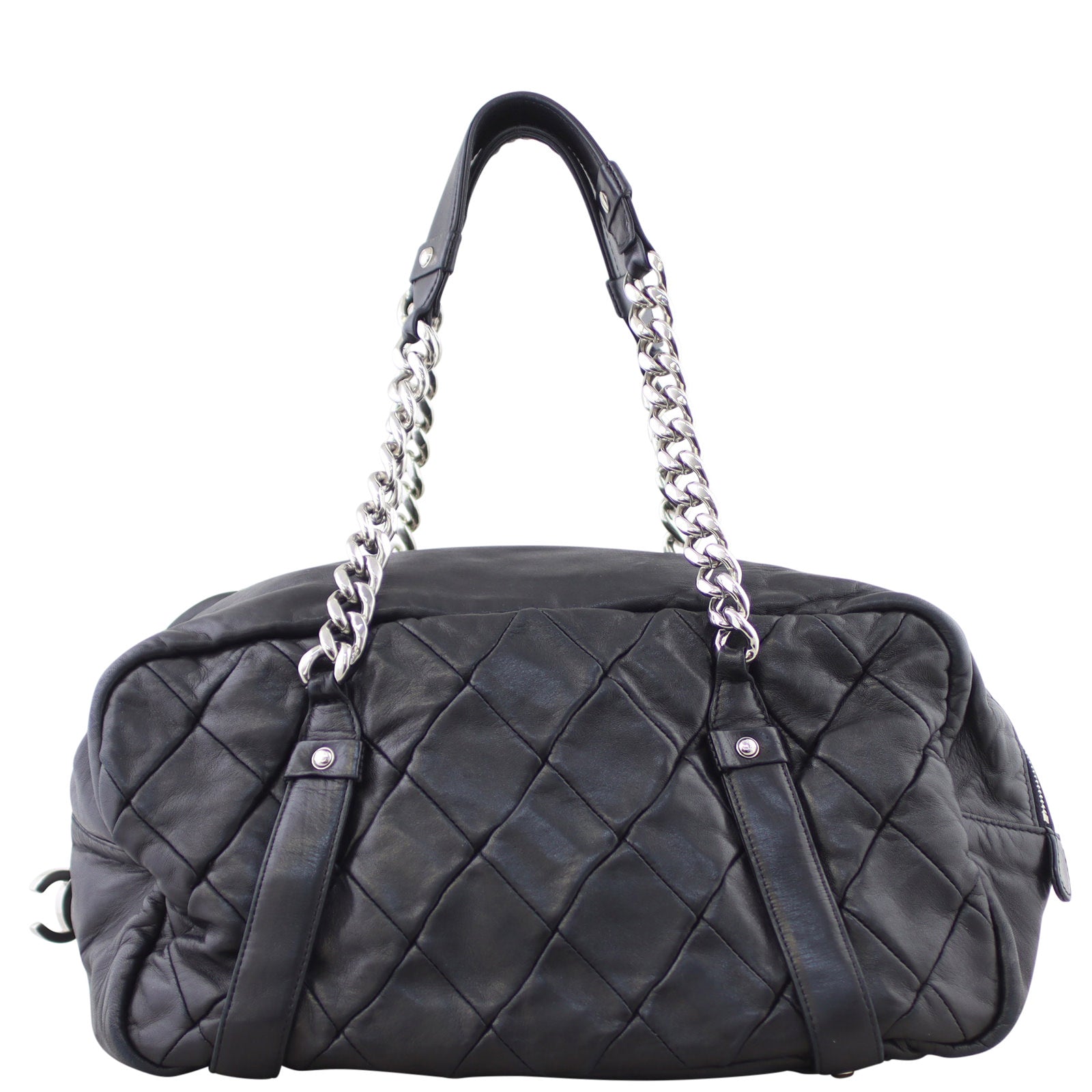 Chanel Diagonal Zip Bowler Bag Handbag