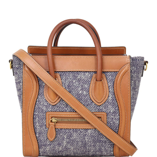Celine Nano Luggage Tote Handbag Denim Tote Bag