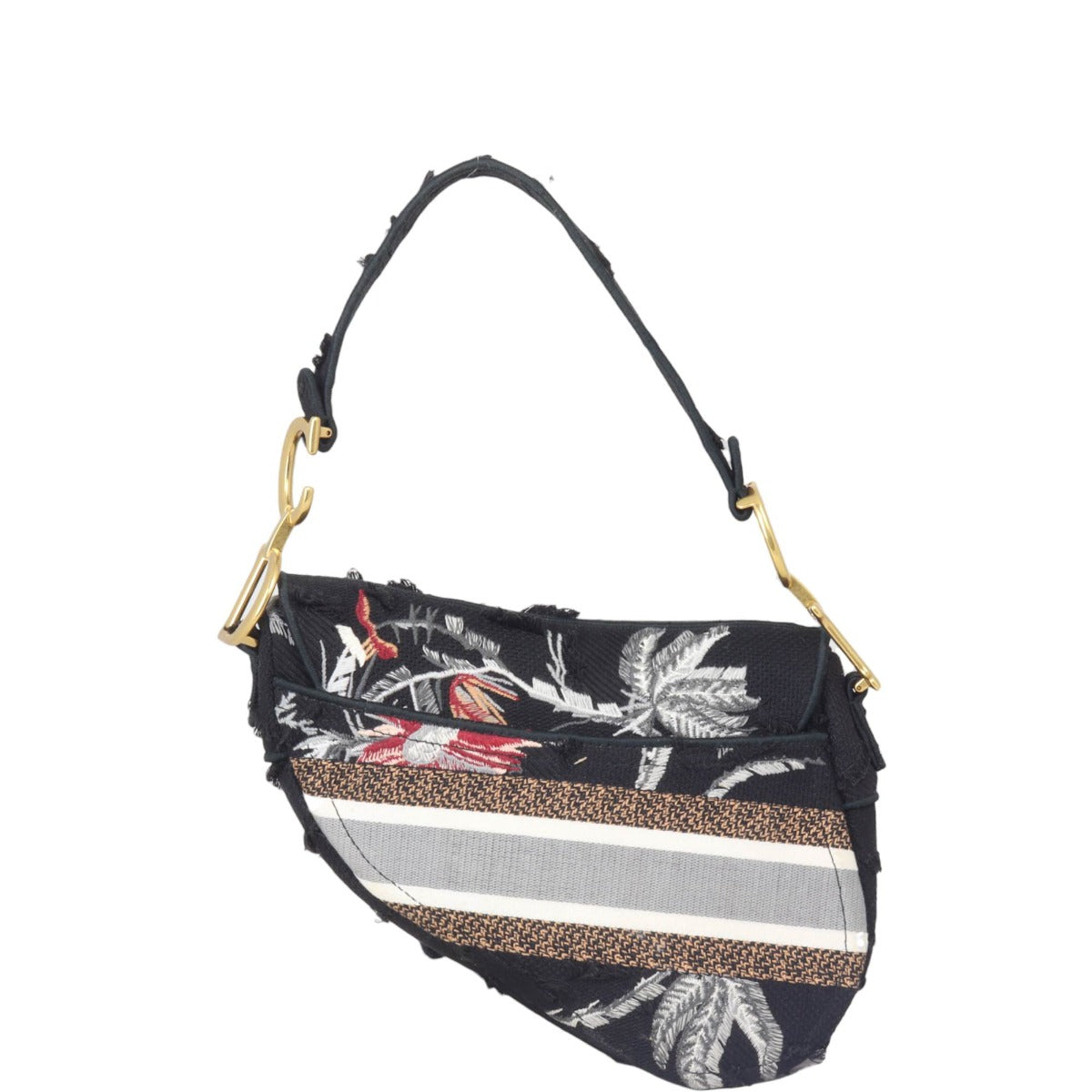 Dior Saddle Bag Embroidered Camouflage Flowers Travel Bag