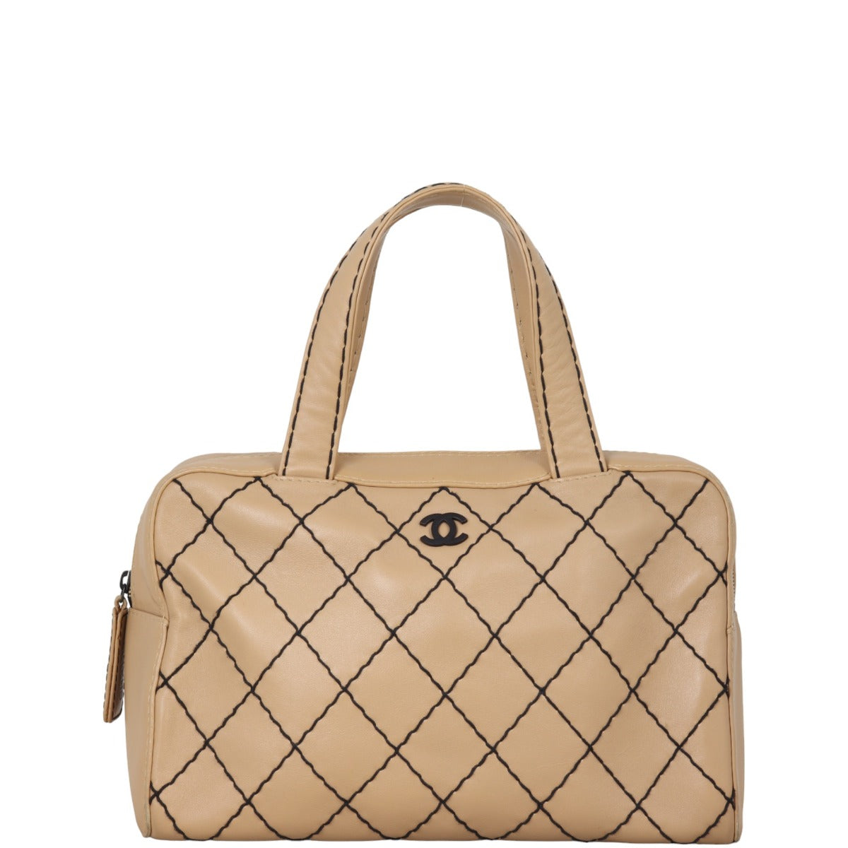 Chanel Wild Stitch Tote Brown Beige Tote Bag
