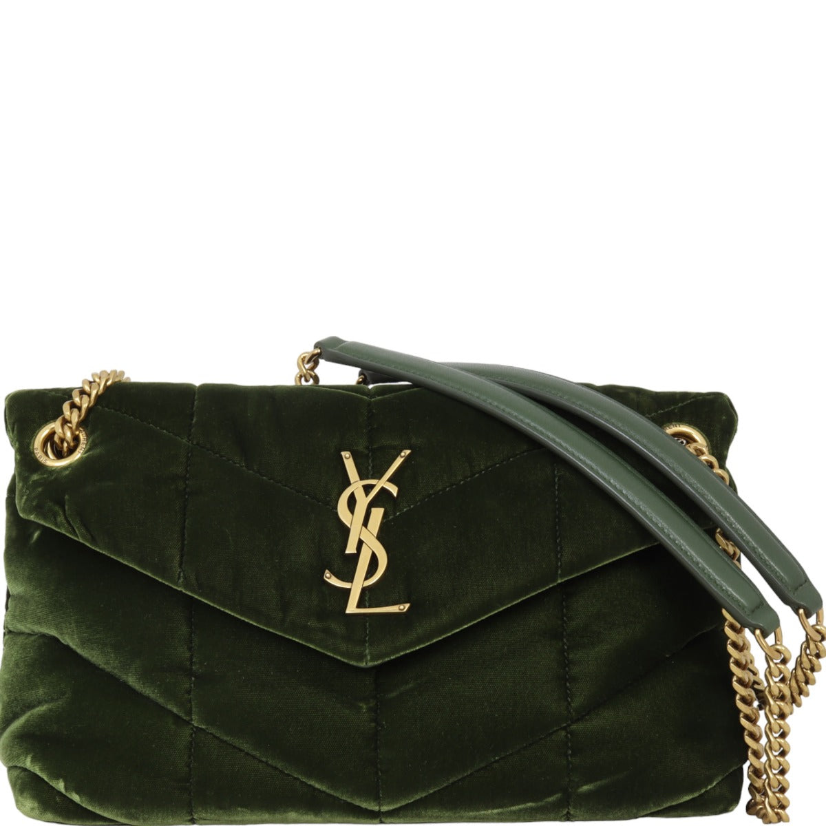 YSL Saint Laurent Loulou Puffer Velvet Crossbody Bag Small