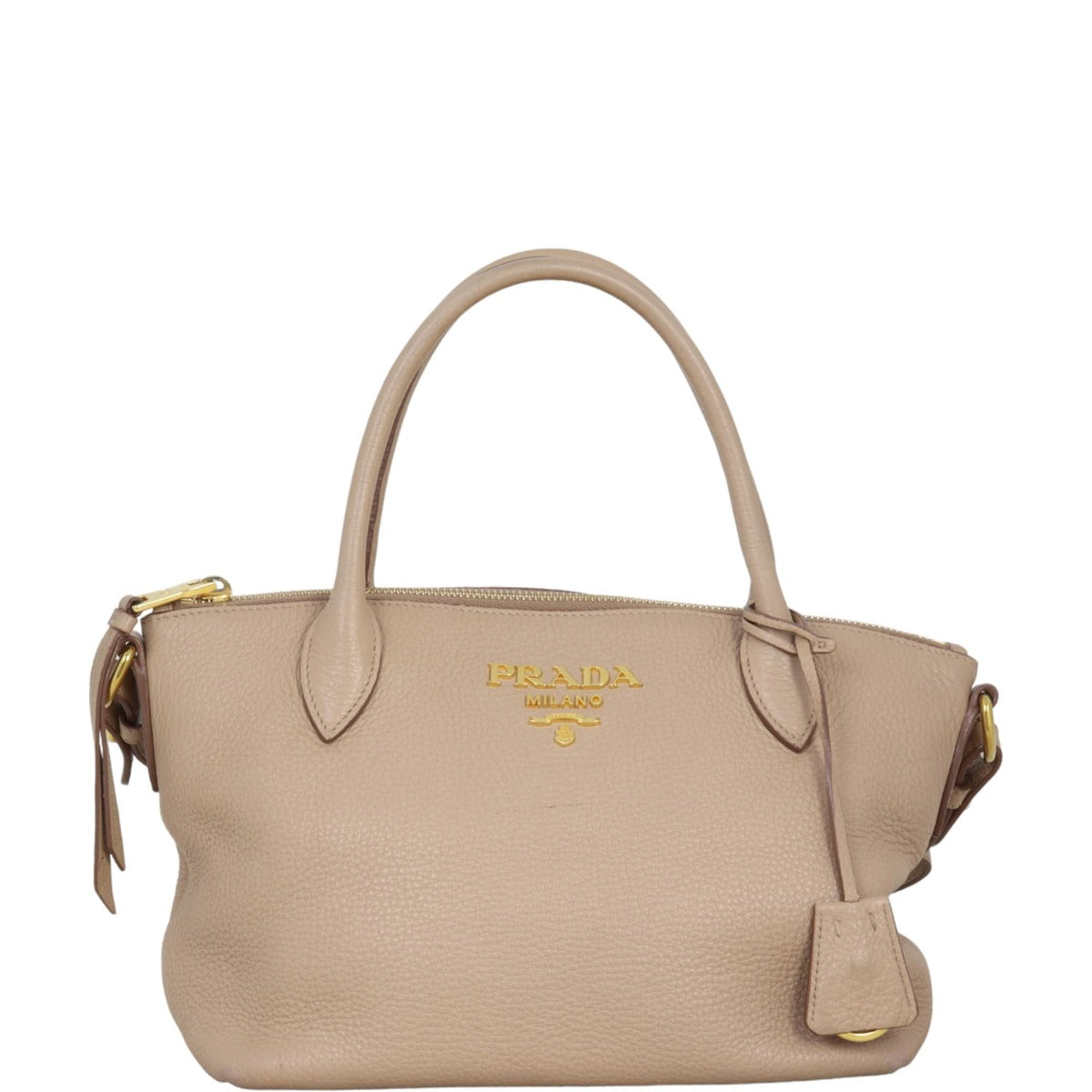 Prada Vitello Daino Zip Tote Handbag Small Tote Bag