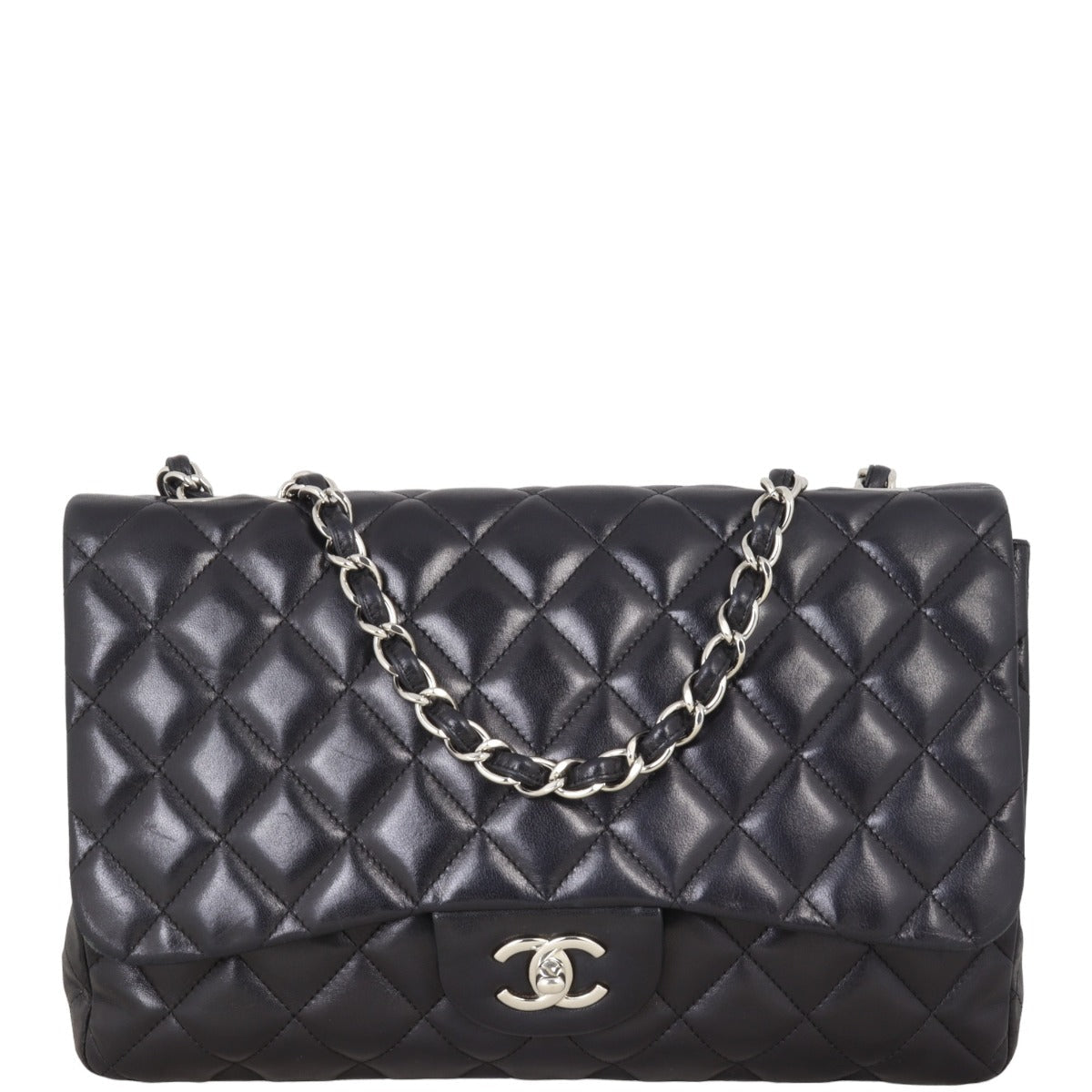 Chanel Classic Single Jumbo Handbag Quilted Flap Shoulder Bag