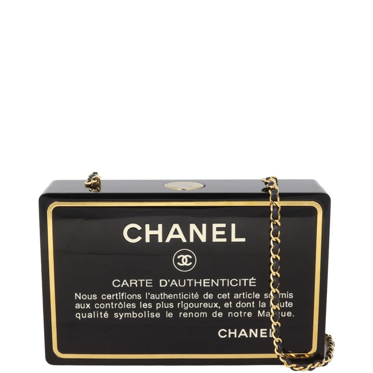 Chanel Card Minaudiere Bag Plexiglass Chain Handbag