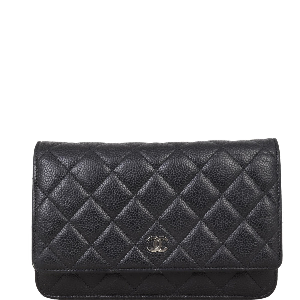 Chanel Classic Wallet on Hardware Handbag Silver Chain