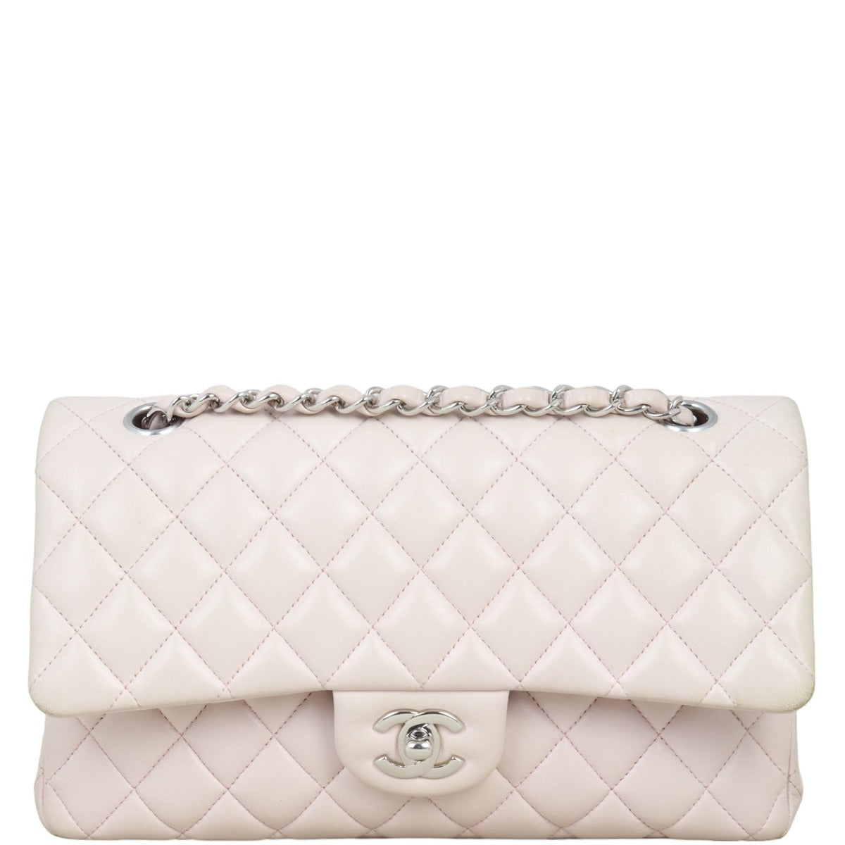 Chanel Classic Double Pale Handbag Pink Medium