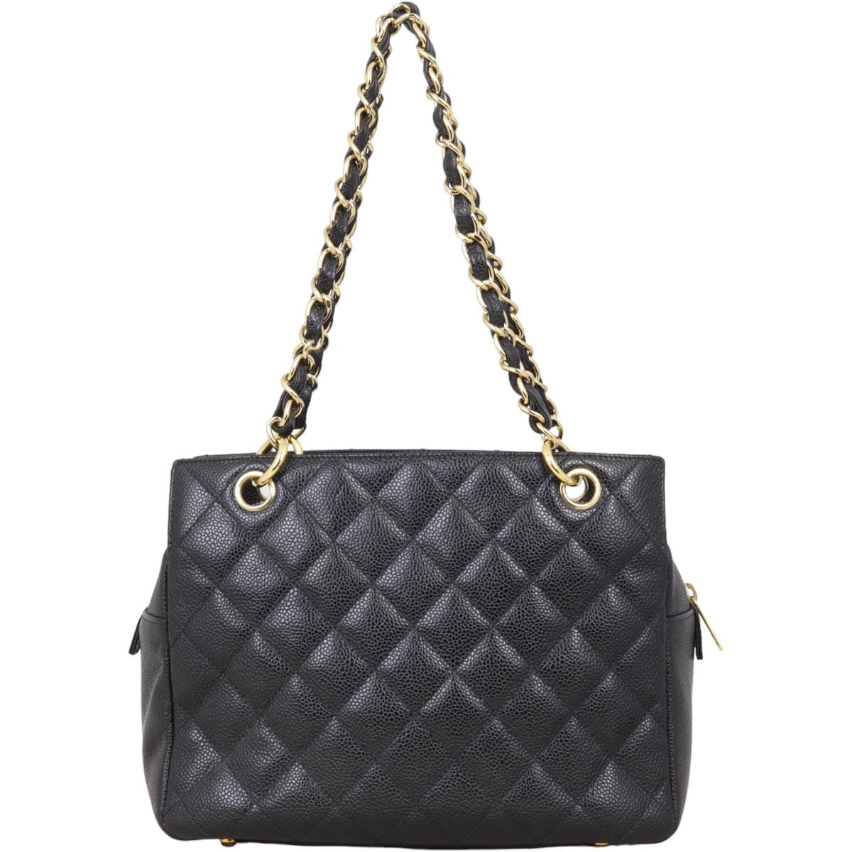 Chanel Petite Timeless Shopping Tote Caviar Black Tote Bag
