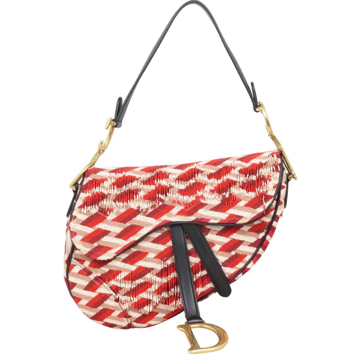 Dior Saddle Bag Embroidered Beaded Travel Bag