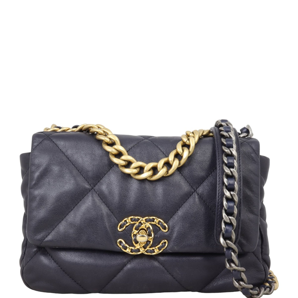 Chanel 19 Bag Navy Medium Flap Handbag