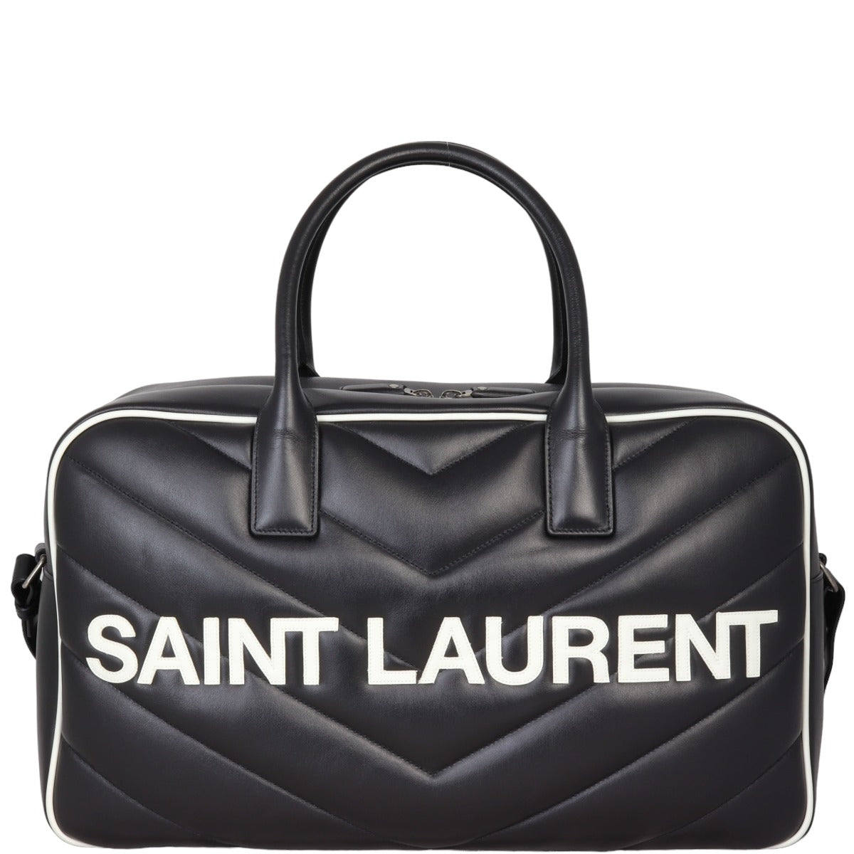 YSL Saint Laurent Saint Laurent Miles Chevron Bowling Bag Matelasse Travel Bag